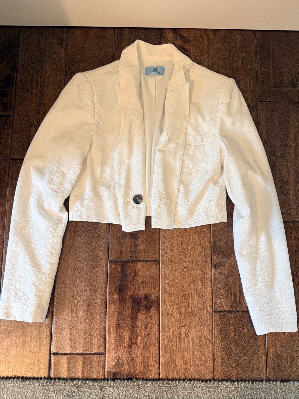 CeCe White Cropped One Button Blazer Jacket Size XS